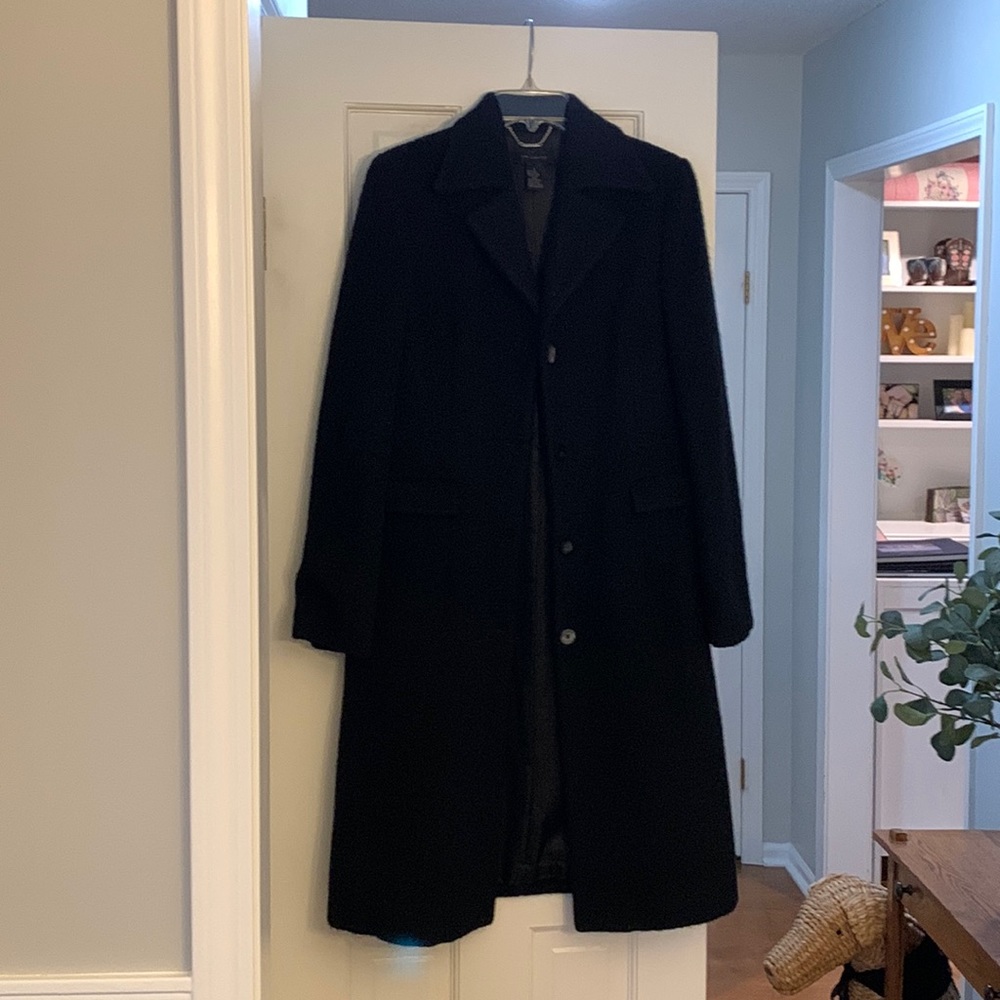Wool long black coat